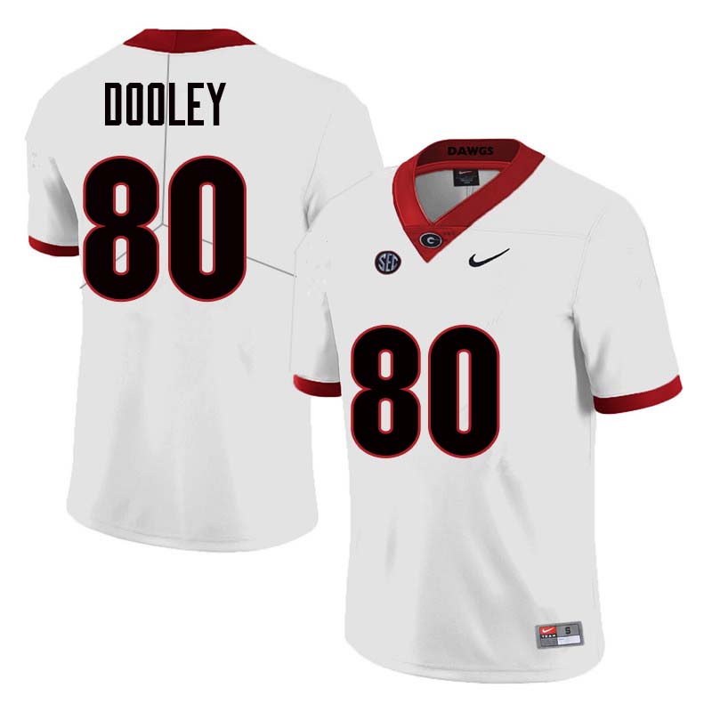 Georgia Bulldogs #80 J.T. Dooley College Football Jerseys Sale-White